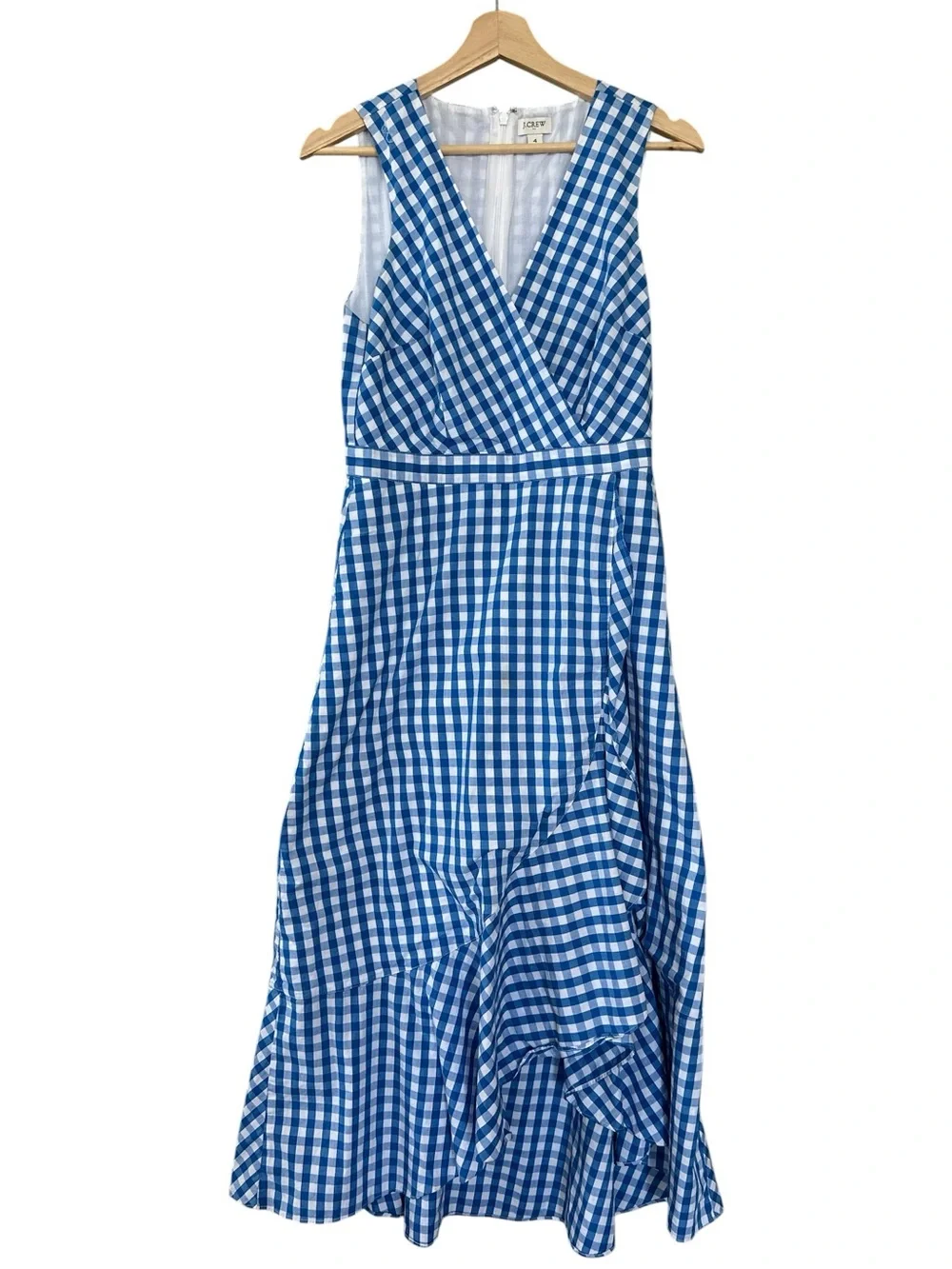 J. Crew gingham plaid wrap dress in cotton poplin